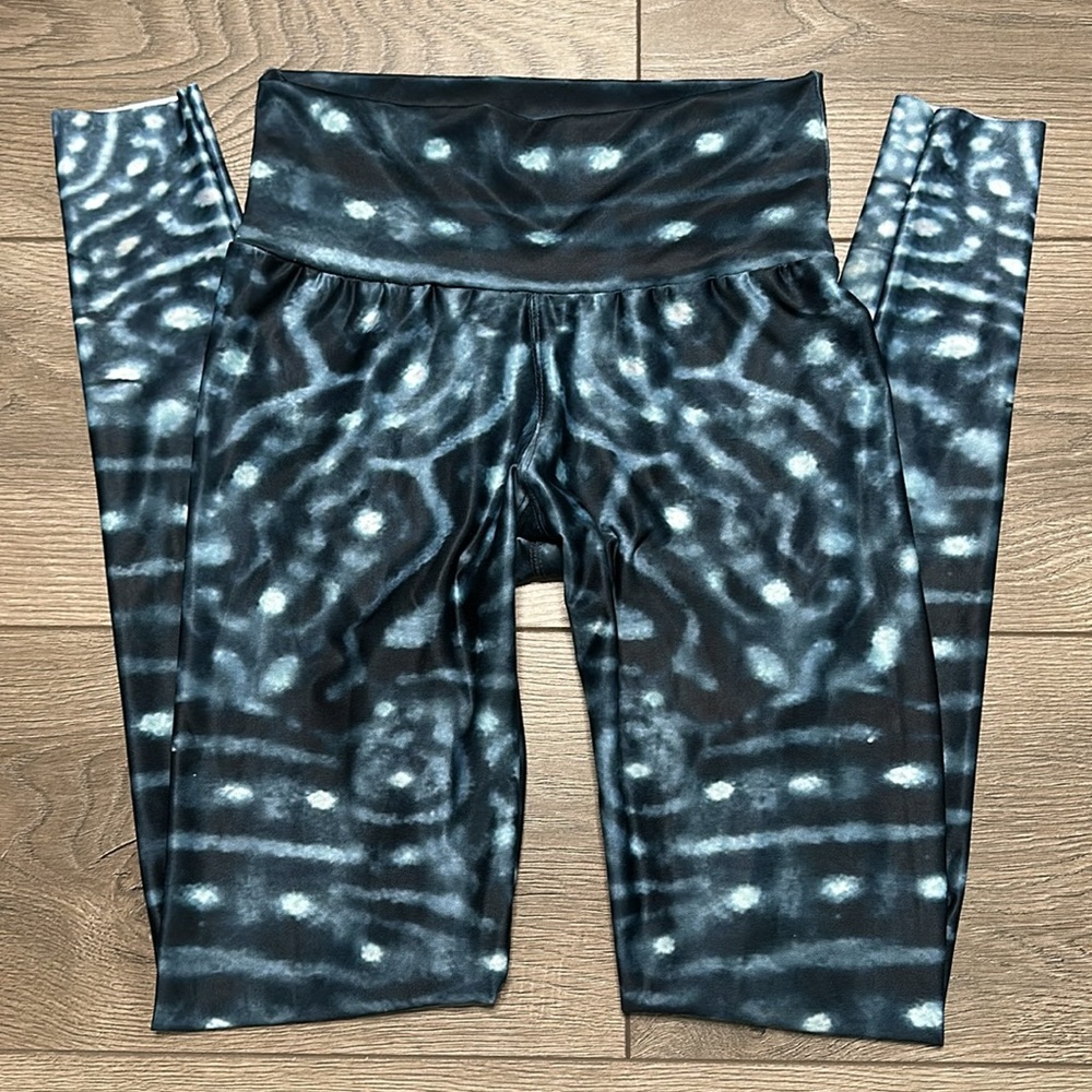Waterlust Whale Shark Warrior Swim Active UPF Blue Leggings Size XS